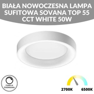 BIAŁA NOWOCZESNA LAMPA SUFITOWA SOVANA TOP 55 CCT WHITE 50W