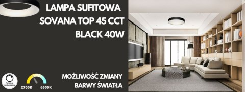 LAMPA SUFITOWA CZARNA SOVANA TOP 45 CCT BLACK 40W LAMPA SUFITOWA CZARNA SOVANA TOP 45 CCT BLACK 40W