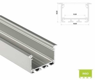 Profil LED aluminiowy Srebrny anodowany - LUMINES Typ Inso 1m