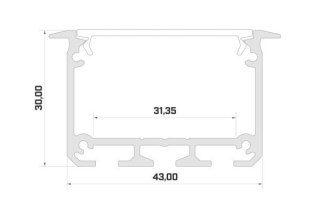Profil LED aluminiowy Srebrny anodowany - LUMINES Typ Inso 1m