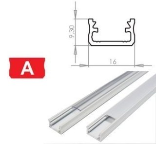 Profil aluminiowy do taśm LED biały - zewnętrzny typ A LUMINES - 2 metry