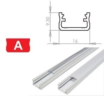 Profil aluminiowy do taśm LED biały - zewnętrzny typ A LUMINES - 2 metry Profil aluminiowy do taśm LED biały - zewnętrzny typ A LUMINES - 2 metry