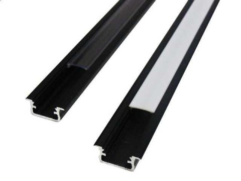 Profil aluminiowy do taśm LED czarny - wpuszczany typ B LUMINES - 1 metr Profil aluminiowy do taśm LED czarny - wpuszczany typ B LUMINES - 1 metr