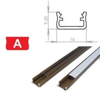Profil aluminiowy do taśm LED inox - zewnętrzny typ A LUMINES - 1 metr