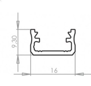 Profil aluminiowy do taśm LED inox - zewnętrzny typ A LUMINES - 2 metry