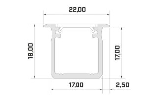 Profil aluminiowy do taśm LED wpuszczany LUMINES typ G - srebrny - 2 metry