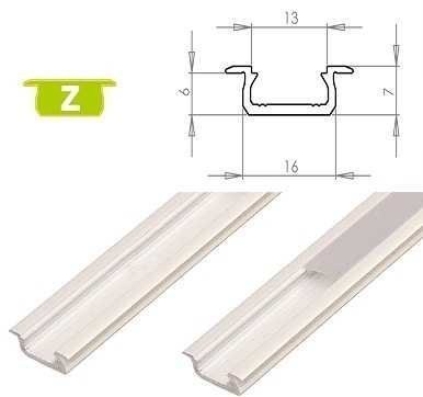 Profil aluminiowy do taśm LED - wpuszczany typ Z LUMINES - biały - 1 metr Profil aluminiowy do taśm LED - wpuszczany typ Z LUMINES - biały - 1 metr