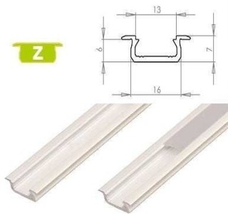 Profil aluminiowy do taśm LED - wpuszczany typ Z LUMINES - biały - 2 metry