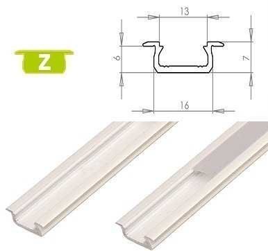Profil aluminiowy do taśm LED - wpuszczany typ Z LUMINES - biały - 2 metry Profil aluminiowy do taśm LED - wpuszczany typ Z LUMINES - biały - 2 metry
