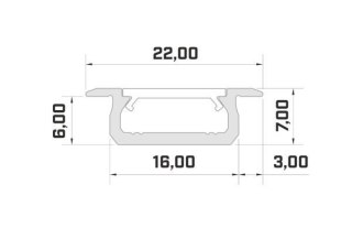 Profil aluminiowy do taśm LED - wpuszczany typ Z LUMINES - czarny - 1 metr