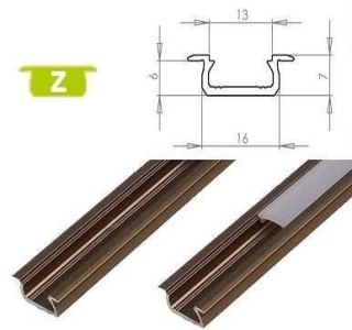 Profil aluminiowy do taśm LED - wpuszczany typ Z LUMINES - inox - 2 metry