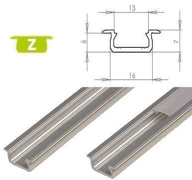 Profil aluminiowy do taśm LED - wpuszczany typ Z LUMINES - srebrny - 1 metr Profil aluminiowy do taśm LED - wpuszczany typ Z LUMINES - srebrny - 1 metr