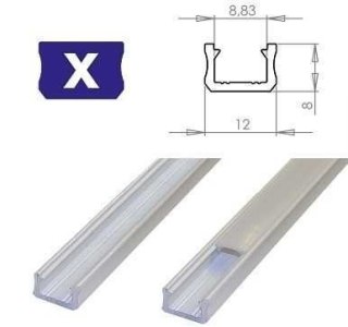 Profil aluminiowy do taśm LED - zewnętrzny typ X LUMINES - biały - 1 metr