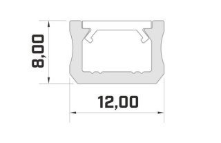 Profil aluminiowy do taśm LED - zewnętrzny typ X LUMINES - srebrny - 1 metr