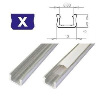Profil aluminiowy do taśm LED - zewnętrzny typ X LUMINES - surowy - 2 metry
