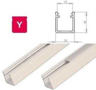 Profil aluminiowy do taśm LED - zewnętrzny typ Y LUMINES - biały - 1 metr