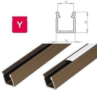 Profil aluminiowy do taśm LED - zewnętrzny typ Y LUMINES - inox - 1 metr