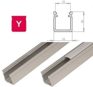 Profil aluminiowy do taśm LED - zewnętrzny typ Y LUMINES - srebrny - 2 metry
