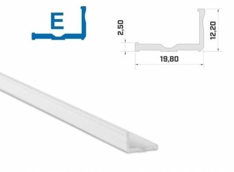 Profil aluminiowy napowierzchniowy LUMINES typ E do taśm LED - biały - 1 metr Profil aluminiowy napowierzchniowy LUMINES typ E do taśm LED - biały - 1 metr