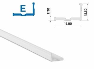 Profil aluminiowy napowierzchniowy LUMINES typ E do taśm LED - biały - 2 metry