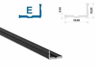 Profil aluminiowy napowierzchniowy LUMINES typ E do taśm LED - czarny - 1 metr
