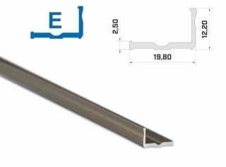Profil aluminiowy napowierzchniowy LUMINES typ E do taśm LED - inox - 2 metry