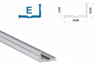 Profil aluminiowy napowierzchniowy LUMINES typ E do taśm LED - srebrny - 1 metr