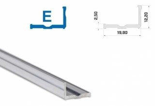 Profil aluminiowy napowierzchniowy LUMINES typ E do taśm LED - srebrny - 2 metry