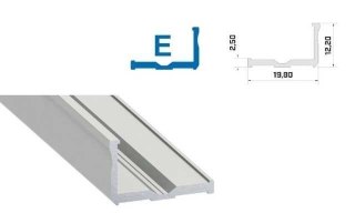 Profil aluminiowy napowierzchniowy LUMINES typ E do taśm LED - surowy - 1 metr