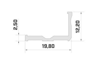 Profil aluminiowy napowierzchniowy LUMINES typ E do taśm LED - surowy - 2 metry