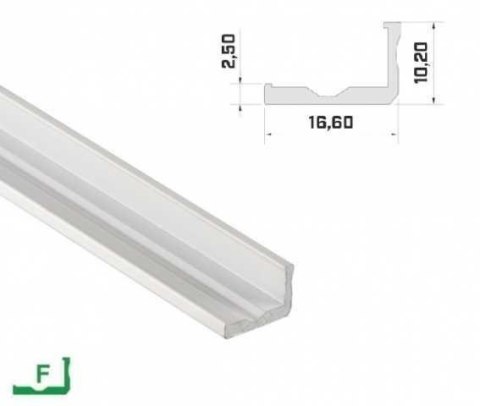 Profil aluminiowy napowierzchniowy LUMINES typ F do taśm LED - biały - 1 metr Profil aluminiowy napowierzchniowy LUMINES typ F do taśm LED - biały - 1 metr
