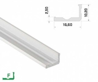 Profil aluminiowy napowierzchniowy LUMINES typ F do taśm LED - biały - 2 metry