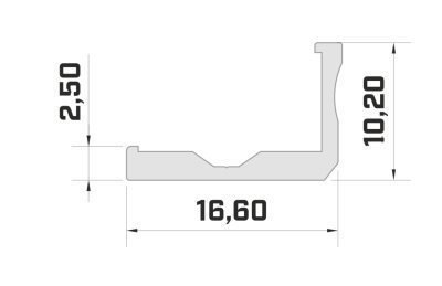 Profil aluminiowy napowierzchniowy LUMINES typ F do taśm LED - biały - 2 metry Profil aluminiowy napowierzchniowy LUMINES typ F do taśm LED - biały - 2 metry