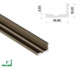 Profil aluminiowy napowierzchniowy LUMINES typ F do taśm LED - inox - 1 metr