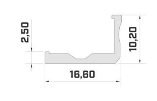 Profil aluminiowy napowierzchniowy LUMINES typ F do taśm LED - srebrny - 2 metry