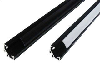 Profil aluminiowy narożnikowy do taśm LED LUMINES typ C - czarny - 1 metr