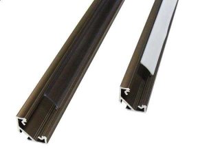 Profil aluminiowy narożnikowy do taśm LED LUMINES typ C - inox - 1 metr