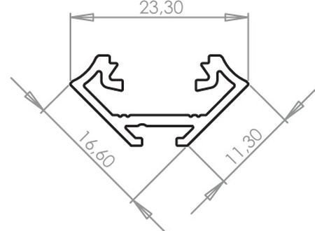 Profil aluminiowy narożnikowy do taśm LED LUMINES typ C - srebrny - 1 metr Profil aluminiowy narożnikowy do taśm LED LUMINES typ C - srebrny - 1 metr