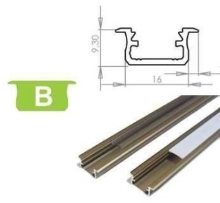 Profil aluminiowy wpuszczany do taśm LED LUMINES - inox - 1 metr