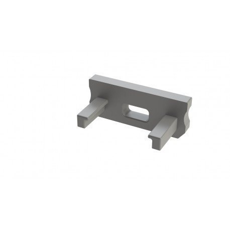 Zaślepka do profili aluminiowych typ D - Szara Basic z otworem Zaślepka do profili aluminiowych typ D - Szara Basic z otworem