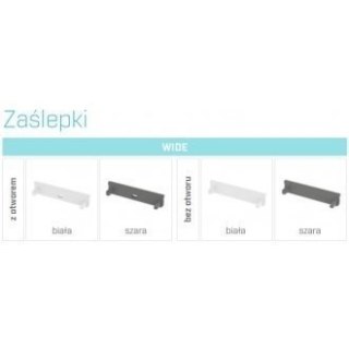 Zaślepka do profili aluminiowych typ Solis - Biała Wide z otworem