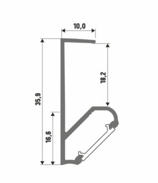 Profil LED kątowy Lumines typ Q18 surowy - 2m