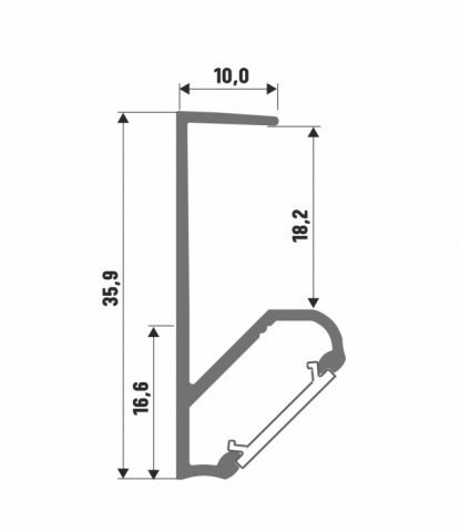 Profil LED kątowy Lumines typ Q18 surowy - 2m Profil LED kątowy Lumines typ Q18 surowy - 2m