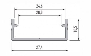 Profil LED nawierzchniowy DUAL srebrny - 1m