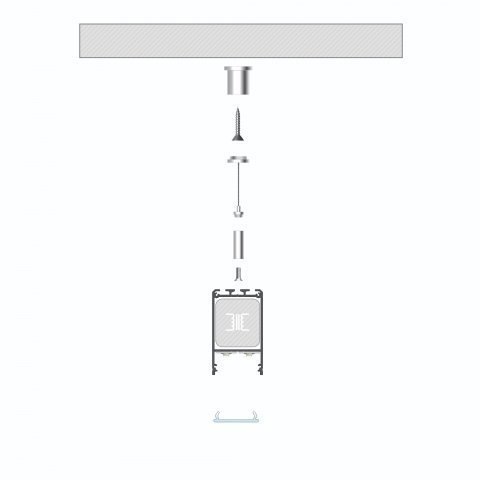 Profil LED nawierzchniowy Lumines CLARO - Srebrny 1m Profil LED nawierzchniowy Lumines CLARO - Srebrny 1m