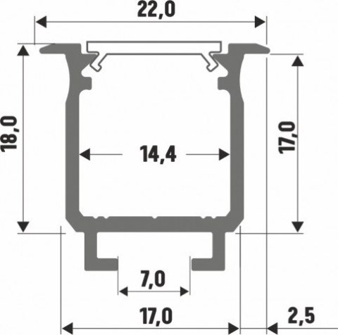 Profil LED wpuszczany Lumines typ W czarny- 1m Profil LED wpuszczany Lumines typ W czarny- 1m