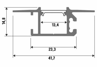 Profil LED wpuszczany Mono srebrny - 1 metr