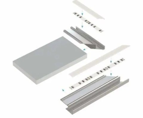 Profil aluminiowy do taśm LED - APA12 - srebrny anodowany - 1 metr Profil aluminiowy do taśm LED - APA12 - srebrny anodowany - 1 metr