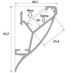 Profil aluminiowy do taśm LED - CONVA - srebrny anodowany - 1 metr