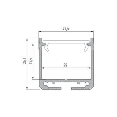 Profil aluminiowy do taśm LED - DILEDA - srebrny anodowany - 1 metr Profil aluminiowy do taśm LED - DILEDA - srebrny anodowany - 1 metr
